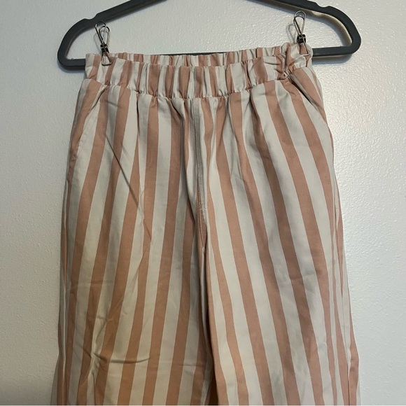 Forever 21 Women's Pink Stripped Straight Leg High Rise Pants Size Medium - Picture 4 of 14